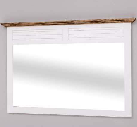 Oglinda lata cu design Shutter de la Rustic Butique - PS725 - Culoare Corp_P004 - Culoare Cornisa_P064 - DUBLU COLOR