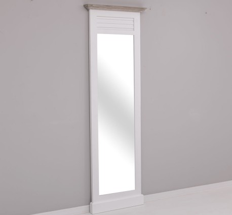 Oglinda inalta cu design Shutter de la Rustic Butique - PS724 - Culoare Corp_P004 - Culoare Cornisa_P067 - DUBLU COLOR