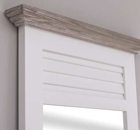 Oglinda inalta cu design Shutter de la Rustic Butique - PS724 - Culoare Corp_P004 - Culoare Cornisa_P067 - DUBLU COLOR