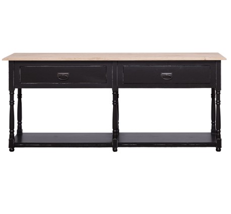 Consola cu 2 sertare, blat stejar de la Rustic Butique - PS29 - TopOak - Culoare Top_P061 - Culoare Corp_P003A - DUBLU COLOR