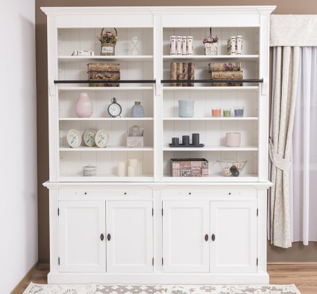 Biblioteca cu 4 usi, cu dim. 200x40x240, MDF de la Rustic Butique MPS004BAS+SUP - Culoarea P039 - VOPSIT