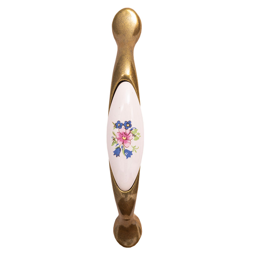 Porcelain handle blue flower AL